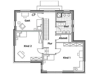 Massivhaus NORDSTERN von Kagebau, Cubushaus Grundriss 4