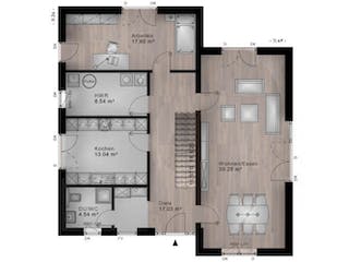 Massivhaus Pultdach Haus Birnbach 30-007 von Econ Das Haus,  Grundriss 2