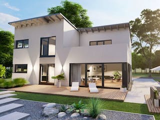 Massivhaus Pultdach Haus Hirz-Maulsbach 30-040 von Econ Das Haus, Außenansicht 1