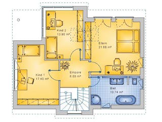 Massivhaus Pultdach Haus Nistertal 30-016 von Econ Das Haus, Stadtvilla Grundriss 1