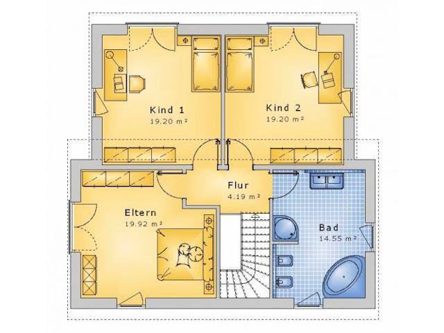 Massivhaus Pultdach Haus Oberelbert 30-002 von Econ Das Haus, Stadtvilla Grundriss 1