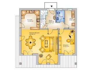Massivhaus Satteldach Haus Fehl-Ritzhausen 90-029 von Econ Das Haus, Stadtvilla Grundriss 1