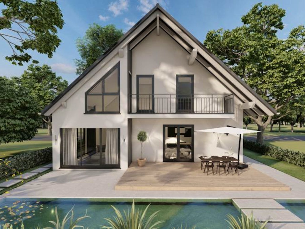 Massivhaus Satteldach Haus Hartenfels 70-033 von Econ Das Haus, Außenansicht 1