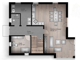 Massivhaus Satteldach Haus Hartenfels 70-033 von Econ Das Haus,  Grundriss 2