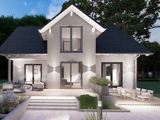 Massivhaus Satteldach Haus Heimborn 80-010 von Econ Das Haus,  Außenansicht 1