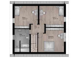 Massivhaus Satteldach Haus Mehlem 80-060 von Econ Das Haus,  Grundriss 1