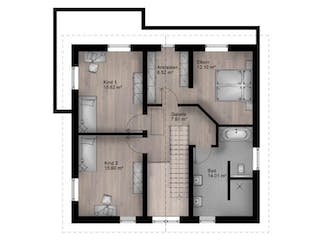 Massivhaus Satteldach Haus Oberbieber 90-067 von Econ Das Haus,  Grundriss 2