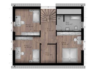 Massivhaus Satteldach Haus Oberlahr 70-035 von Econ Das Haus,  Grundriss 2