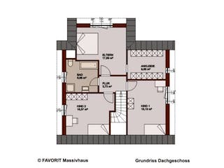 Massivhaus Select 154 von FAVORIT Massivhaus Schlüsselfertig ab 349490€, Satteldach-Klassiker Grundriss 1