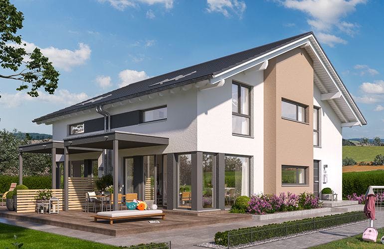 Fertighaus SOLUTION 117 L V3 von Living Fertighaus Ausbauhaus ab 294686€, Außenansicht 1