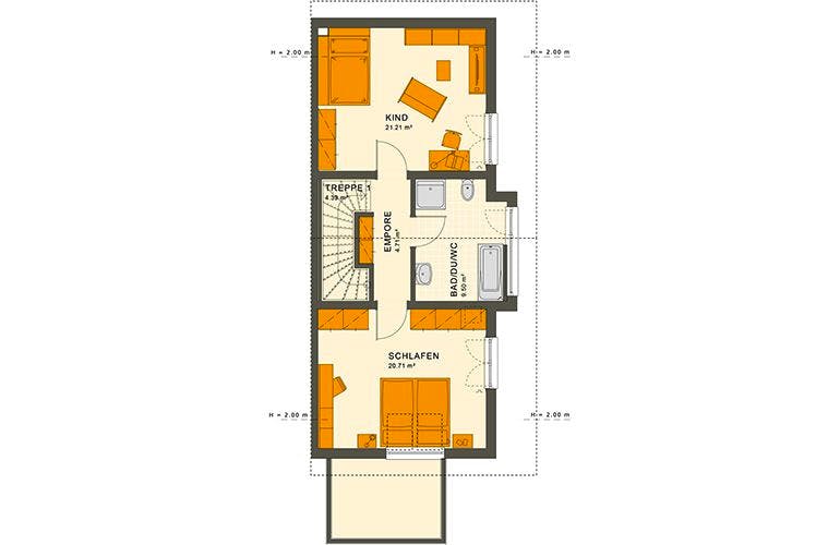 Fertighaus SOLUTION 117 L V3 von Living Fertighaus Ausbauhaus ab 294686€, Grundriss 1