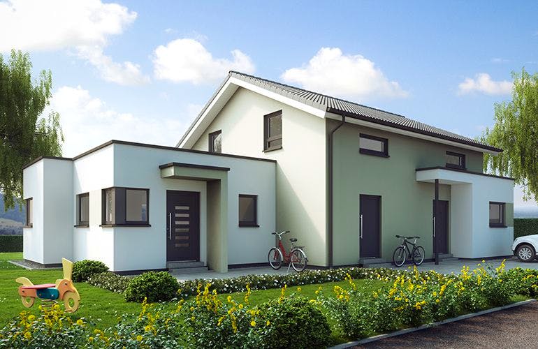Fertighaus SOLUTION 183 V5 von Living Fertighaus Ausbauhaus ab 454662€, Außenansicht 1
