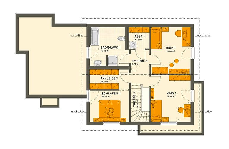 Fertighaus SOLUTION 183 V5 von Living Fertighaus Ausbauhaus ab 454662€,  Grundriss 1