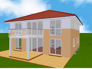 Massivhaus STADTVILLA 200 2-Familienhaus von domoplan massivhaus, Außenansicht 3