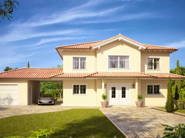 Massivhaus STADTVILLA AURELIO von Kern-Haus Chemnitz Schlüsselfertig ab 525900€, Stadtvilla Außenansicht 2