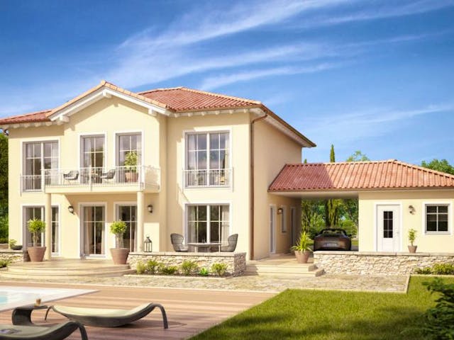 Massivhaus STADTVILLA AURELIO von Kern-Haus Chemnitz Schlüsselfertig ab 525900€, Stadtvilla Außenansicht 3