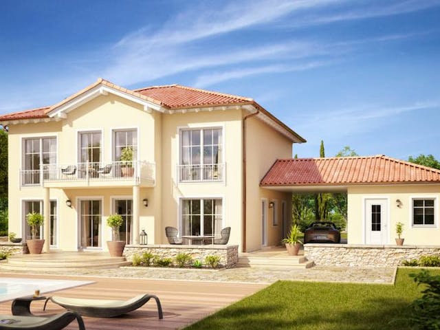 Massivhaus STADTVILLA AURELIO von Kern-Haus Chemnitz Schlüsselfertig ab 525900€, Stadtvilla Außenansicht 3