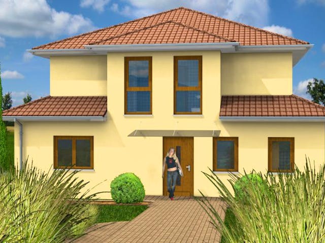 Massivhaus Stadtvilla Brechen 50-008 von Econ Das Haus, Stadtvilla Außenansicht 1