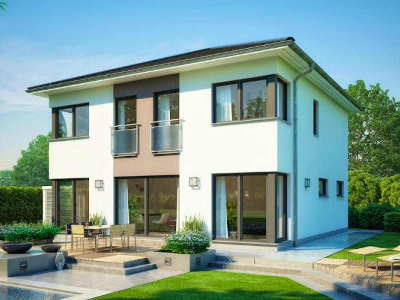 Massivhaus STADTVILLA CENTRO von Kern-Haus Chemnitz Schlüsselfertig ab 389900€, Stadtvilla Außenansicht 1