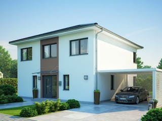 Massivhaus STADTVILLA CENTRO von Kern-Haus Chemnitz Schlüsselfertig ab 389900€, Stadtvilla Außenansicht 2