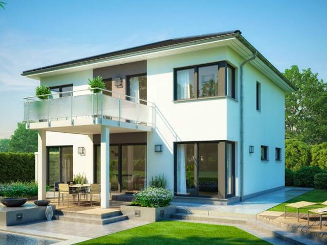 Massivhaus STADTVILLA CENTRO von Kern-Haus Chemnitz Schlüsselfertig ab 389900€, Stadtvilla Außenansicht 3