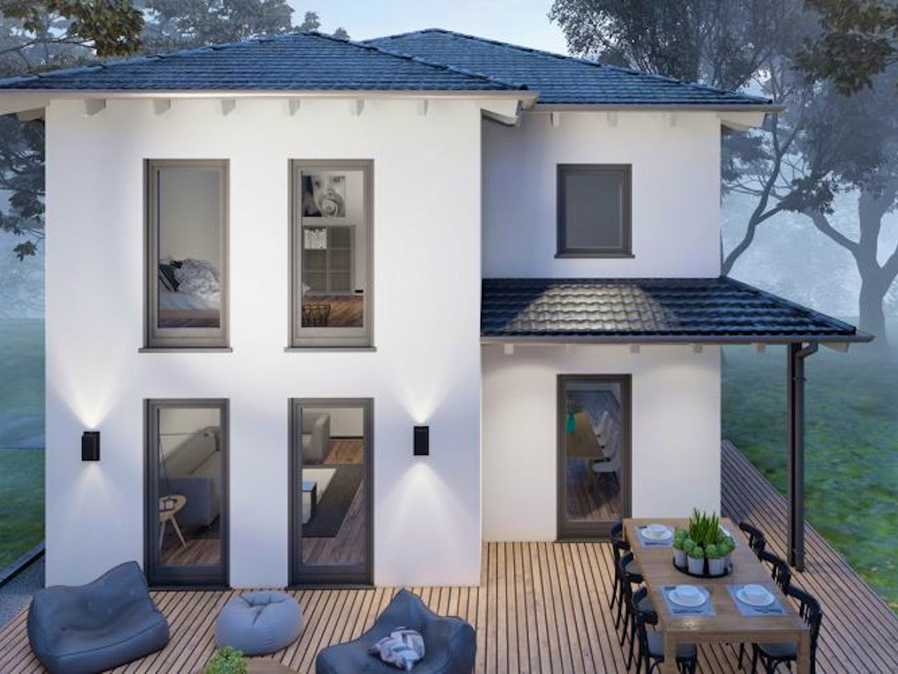 Massivhaus Stadtvilla Filsen 40-017 von Econ Das Haus, Stadtvilla Außenansicht 1