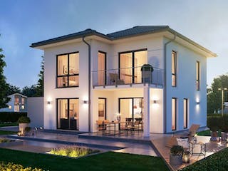 Massivhaus STADTVILLA FINO von Kern-Haus Chemnitz Schlüsselfertig ab 328900€, Stadtvilla Außenansicht 2