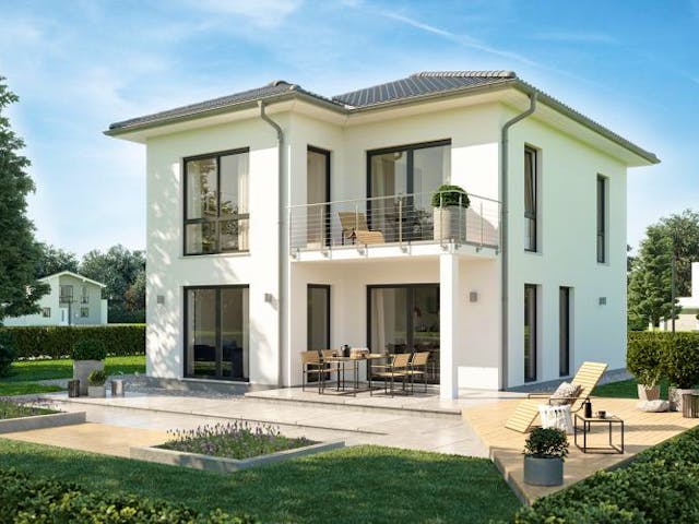 Massivhaus STADTVILLA FINO von Kern-Haus Chemnitz Schlüsselfertig ab 328900€, Stadtvilla Außenansicht 3