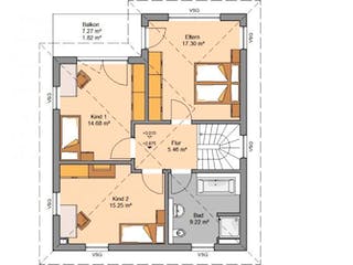 Massivhaus STADTVILLA FINO von Kern-Haus Chemnitz Schlüsselfertig ab 328900€, Stadtvilla Grundriss 1