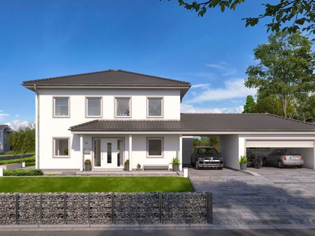 Massivhaus STADTVILLA GREDO von Kern-Haus Chemnitz Schlüsselfertig ab 479900€, Stadtvilla Außenansicht 1