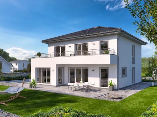 Massivhaus STADTVILLA GREDO von Kern-Haus Chemnitz Schlüsselfertig ab 479900€, Stadtvilla Außenansicht 2