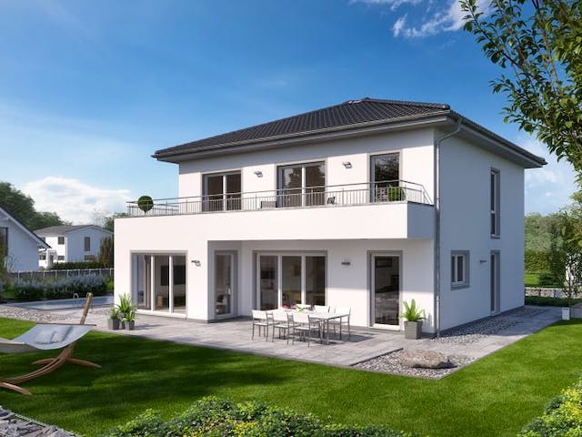 Massivhaus STADTVILLA GREDO von Kern-Haus Chemnitz Schlüsselfertig ab 479900€, Stadtvilla Außenansicht 2