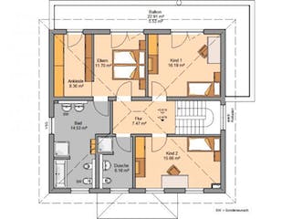 Massivhaus STADTVILLA GREDO von Kern-Haus Chemnitz Schlüsselfertig ab 479900€, Stadtvilla Grundriss 2
