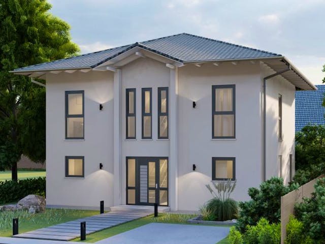 Massivhaus Stadtvilla Meckenheim 40-032 von Econ Das Haus, Außenansicht 1 Massivhaus Stadtvilla Meckenheim 40-032 von Econ Das Haus, Außenansicht 1