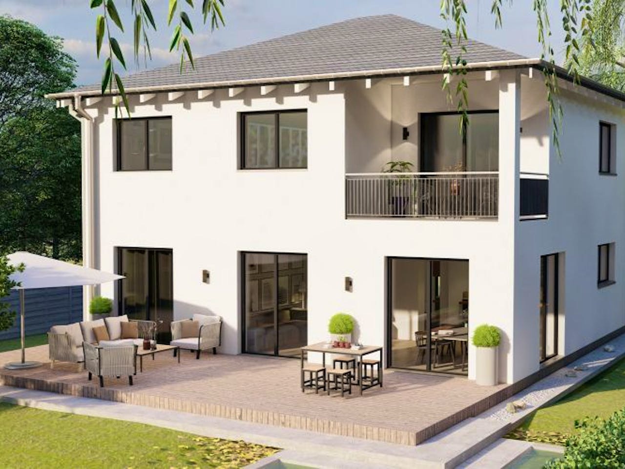 Massivhaus Stadtvilla Polch 40-035 von Econ Das Haus,  Außenansicht 1