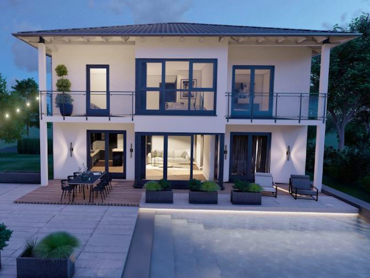 Massivhaus Stadtvilla Remagen 50-012 von Econ Das Haus, Stadtvilla Außenansicht 1