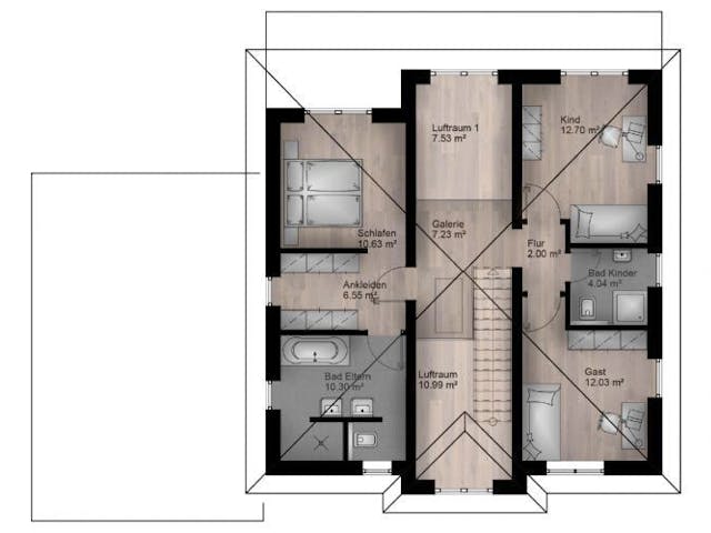 Massivhaus Stadtvilla Rottbitze 40-031 von Econ Das Haus,  Grundriss 1