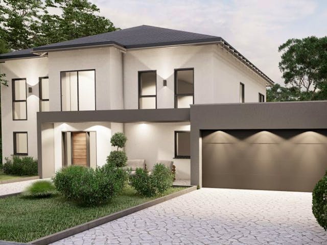 Massivhaus Stadtvilla Sessenhausen 40-030 von Econ Das Haus, Außenansicht 1 Massivhaus Stadtvilla Sessenhausen 40-030 von Econ Das Haus, Außenansicht 1