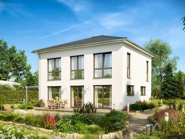 Massivhaus STADTVILLA SIGNUS von Kern-Haus Chemnitz Schlüsselfertig ab 357900€, Stadtvilla Außenansicht 1