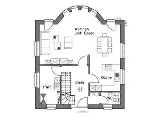 Massivhaus Stadtvilla SV125 Variante M von Baudirekt, Stadtvilla Grundriss 2