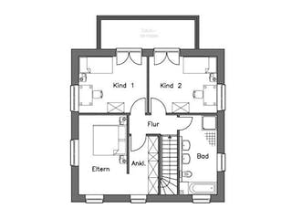 Massivhaus Stadtvilla SV125 Variante T von Baudirekt, Stadtvilla Grundriss 2