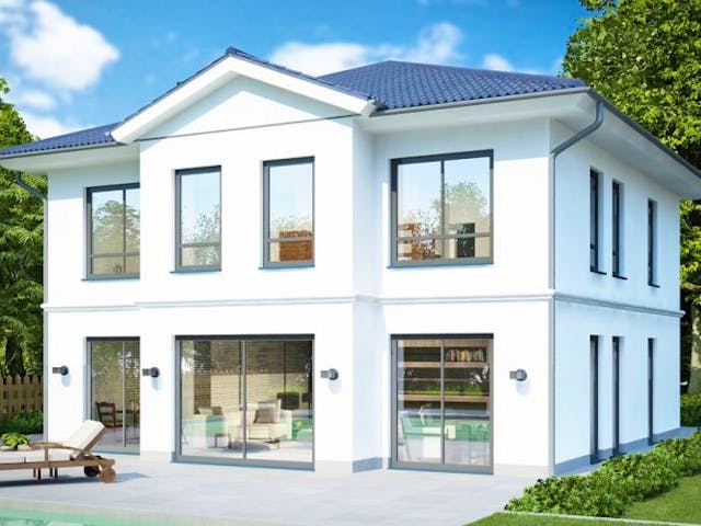 Massivhaus Stadtvilla SV155 Variante K von Baudirekt, Stadtvilla Außenansicht 1