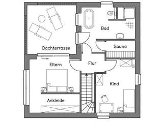 Massivhaus Stadtvilla SV155 Variante M von Baudirekt, Stadtvilla Grundriss 2