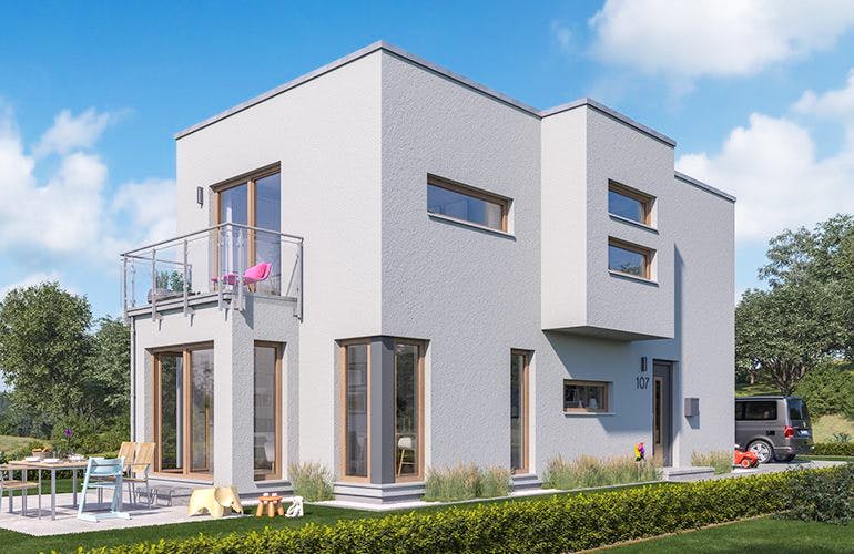 Fertighaus SUNSHINE 107 FD von Living Fertighaus Ausbauhaus ab 299831€, Außenansicht 1