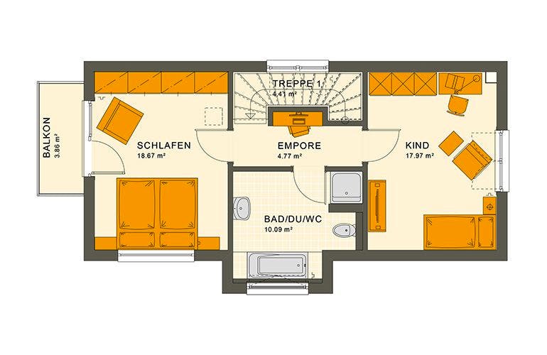 Fertighaus SUNSHINE 107 FD von Living Fertighaus Ausbauhaus ab 299831€, Grundriss 2