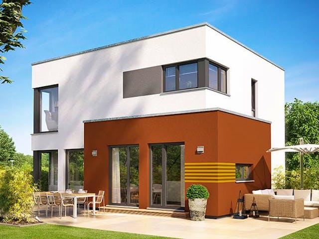Fertighaus SUNSHINE 113 V8 von Living Fertighaus Schlüsselfertig ab 322902€, Cubushaus Außenansicht 1 Fertighaus SUNSHINE 113 V8 von Living Fertighaus Schlüsselfertig ab 322902€, Cubushaus Außenansicht 1