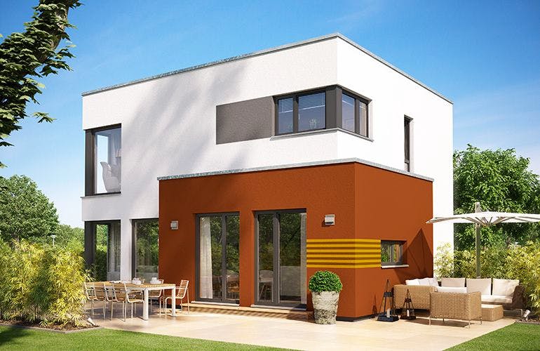 Fertighaus SUNSHINE 113 V8 von Living Fertighaus Ausbauhaus ab 307200€, Cubushaus Außenansicht 1