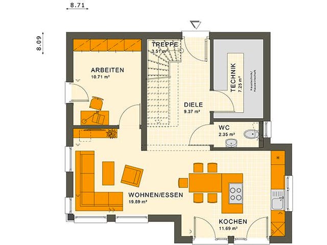 Fertighaus SUNSHINE 113 V8 von Living Fertighaus Ausbauhaus ab 322902€, Cubushaus Grundriss 1