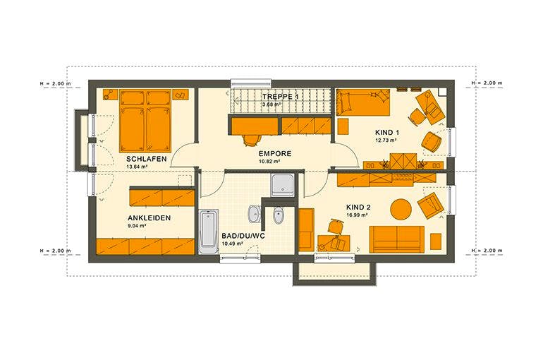 Fertighaus SUNSHINE 156 SD von Living Fertighaus Ausbauhaus ab 339711€, Grundriss 1