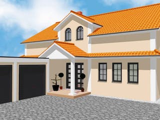 Massivhaus TOSKANA 170 von domoplan massivhaus,  Außenansicht 1